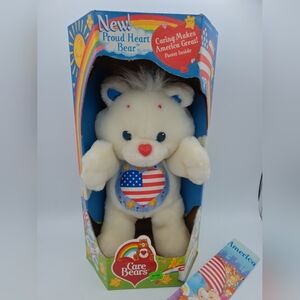 RARE 1991 CARE BEARS PROUD HEART BEAR MAKES GREAT Stuffed Plush TOY UNOPENED BOX